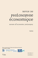 Revue de philosophie économique, v. 17, no 02